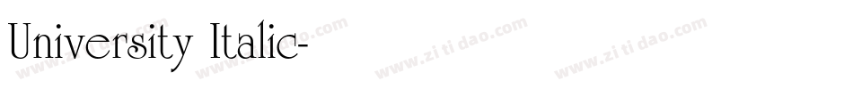 University Italic字体转换
